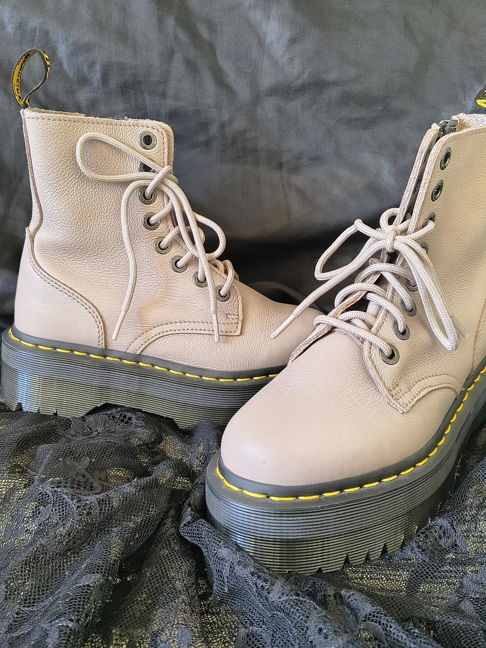 Dr. Martens Pink Platform Lace-Up Boots